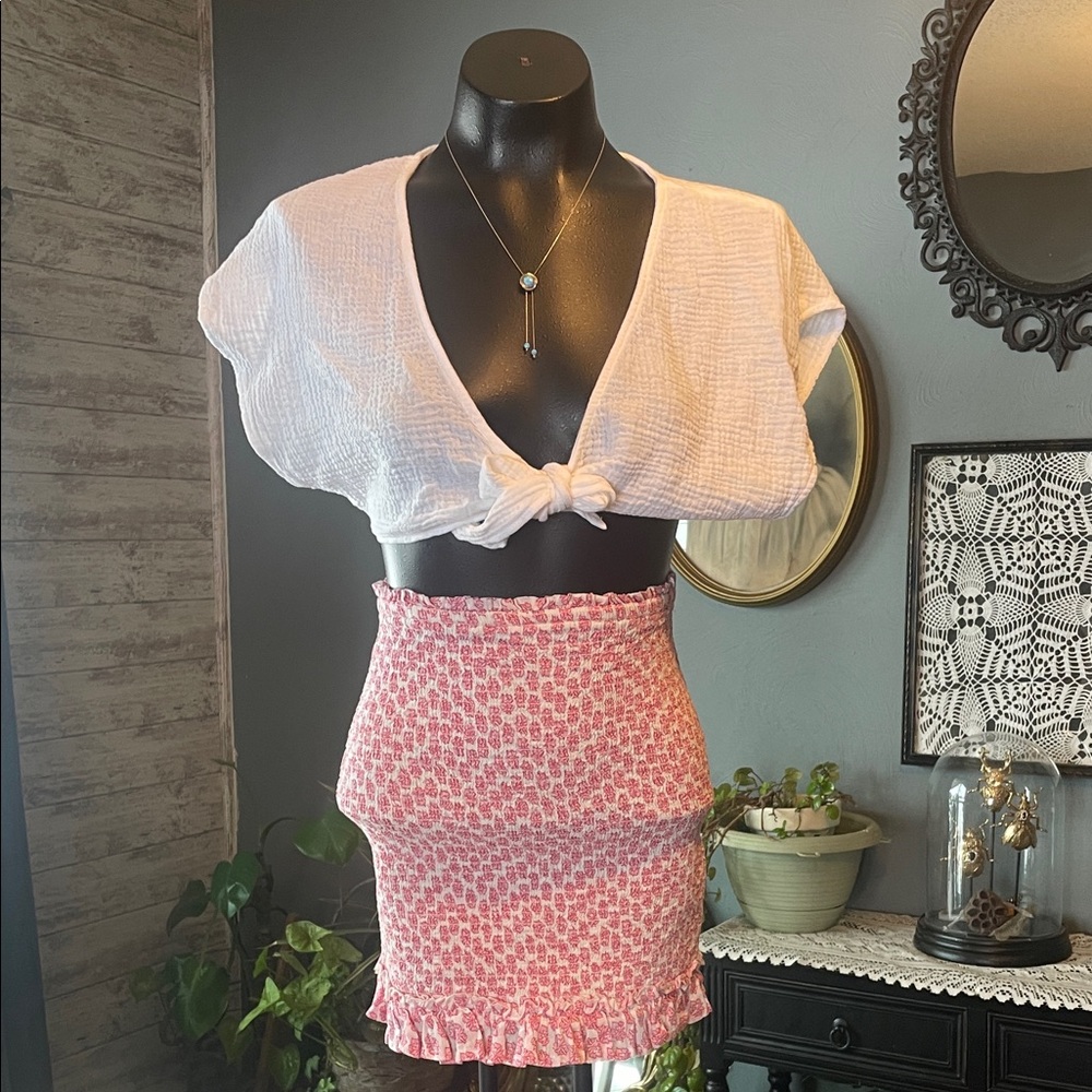 Billabong Pink Patterned Mini Skirt